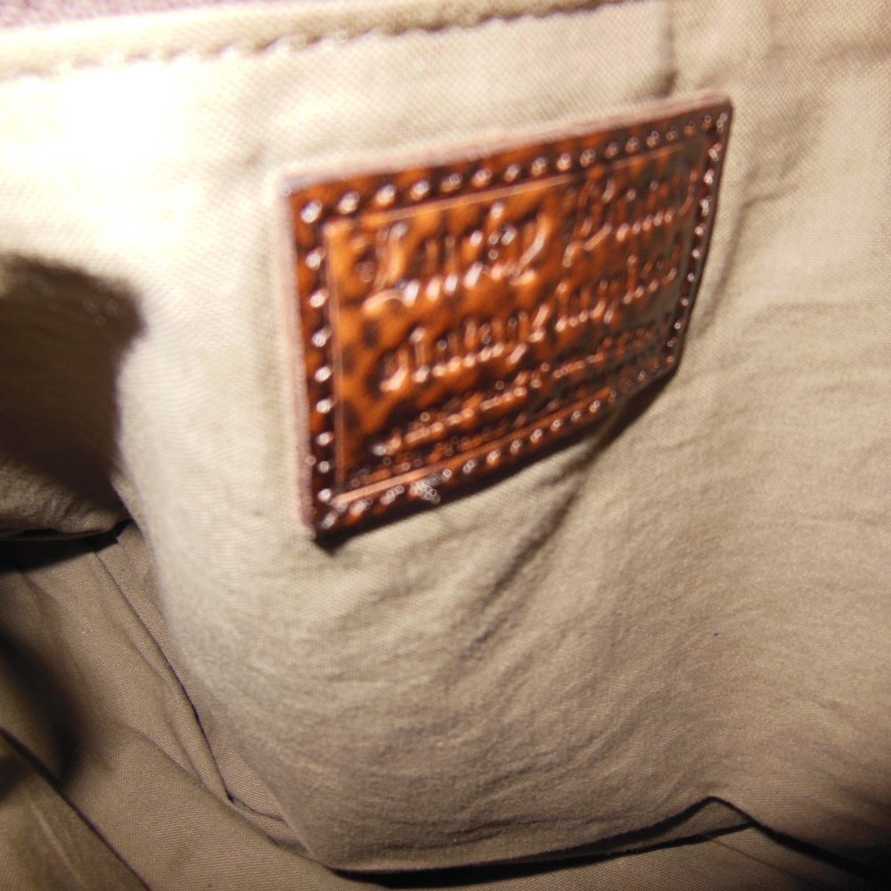 Lucky Brand Blue Suede Shoulder Bag with Brown Strap - Picture 6 of 14